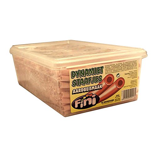 Fini Dynamiet Staafjes Aardbeismaak 250 Stck. Box (Fruchtgummi Erdbeere) von Sánchez Cano, S.A.