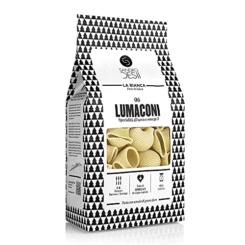 Sandro Desii Lumaconi Nudeln – Pasta mit Omega 3 – Mediterrane Feinkost – 400g Premium Gourmet-Nudeln von Sandro Desii