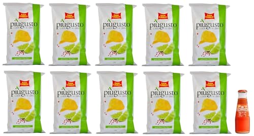 10er-Pack San Carlo Più Gusto Lime e Pepe Rosa Patatine,Limette und Rosa Pfeffer,Kartoffelchips Chips,150g Beutel + 1x Kostenlos Gingerino Recoaro Aperitivo Italiano 10cl von San Pellegrino