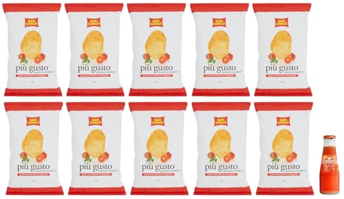 10er-Pack San Carlo Più Gusto Pomodorini di Stagione Patatine,Tomatengeschmack Kartoffelchips Chips,150g Beutel + 1x Kostenlos Gingerino Recoaro Aperitivo Italiano 10cl von Sanpellegrino