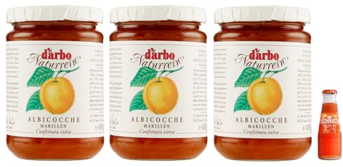 3 x Darbo Marmelade aus natürlichen Aprikosen, Aprikosenmarmelade, 450 g Glas + 1 x Recoaro italienischer Aperitivo 10 cl gratis von Sanpellegrino