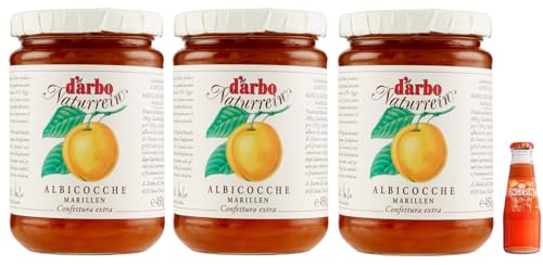 Sanpellegrino 3 x Darbo Marmelade aus natürlichen Aprikosen, Aprikosenmarmelade, 450 g Glas + 1 x Recoaro italienischer Aperitivo 10 cl gratis von Sanpellegrino
