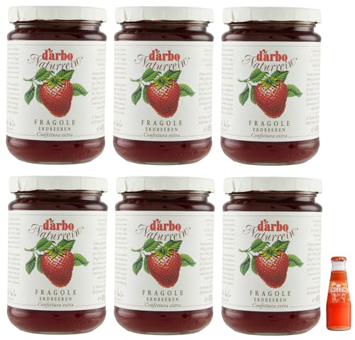 6 x Darbo Marmelade natürliche Erdbeeren, Erdbeermarmelade, Glas 450 g + 2 x Recoaro italienischer Aperitif, 10 cl gratis von Sanpellegrino