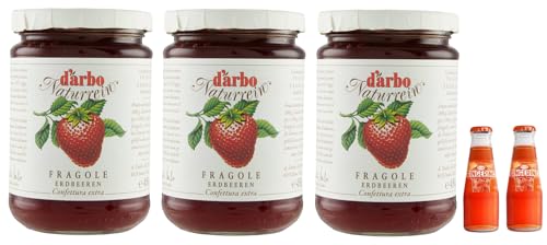 3 x Darbo Marmelade natürliche Erdbeeren, Erdbeermarmelade, Glas 450 g + 2 x Recoaro italienischer Aperitivo 10 cl gratis von Sanpellegrino