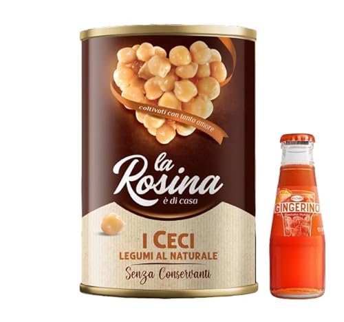 6 x La Rosina Bohnen Ceci natural, Hülsenfrüchte in Dosen 400 g + 1 x Recoaro Italienischer Aperitivo 10 cl gratis von Sanpellegrino