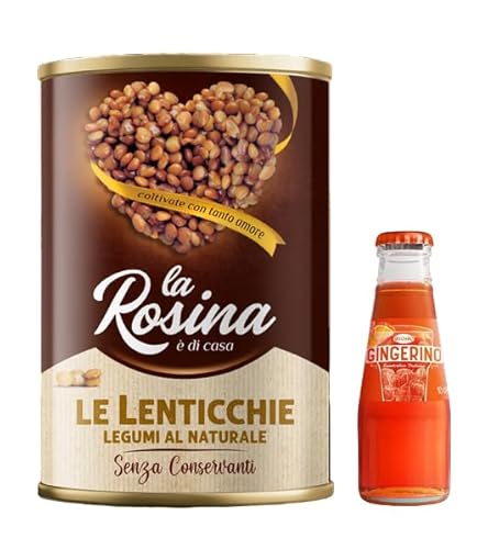 Sanpellegrino 6 x La Rosina Linsen mit Natur, Hülsenfrüchte in Dosen 400 g + 1 x Recoaro Italienischer Aperitivo 10 cl gratis von Sanpellegrino