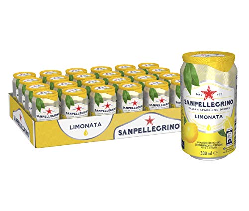 Sanpellegrino | Zitronen Limonade | Limonata | Hoher Fruchtanteil 16% frisch gepresster Zitronen | Ideal für unterwegs | 24er Pack (24 x 0,33l) Einweg Dosen von Sanpellegrino