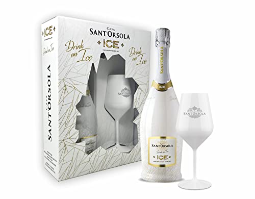 Sant'Orsola ICE Demi Sec Schaumwein Sekt Wein + Weinglas Geschenkbox (1 x 0.75 l) von Sant'Orsola