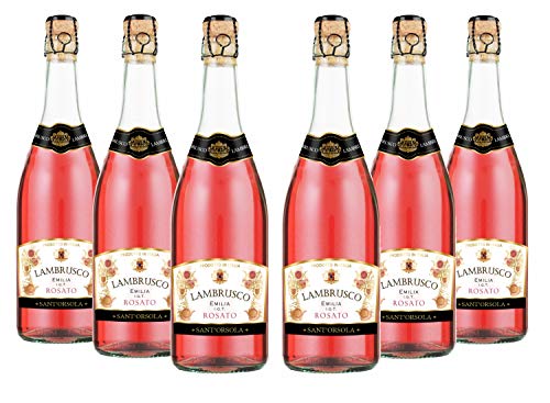 Sant'Orsola Lambrusco Emilia IGT Frizzante Roséwein Schaumwein 6 Flaschen Lambrusco NV trocken (6 x 0.75 l) von Sant'Orsola