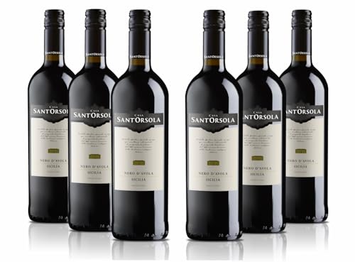 Sant'Orsola Nero d'Avola D.O.C. Sizilien Rotwein 6 Flaschen Nero d'Avola trocken (6 x 0.75 l) von Sant'Orsola