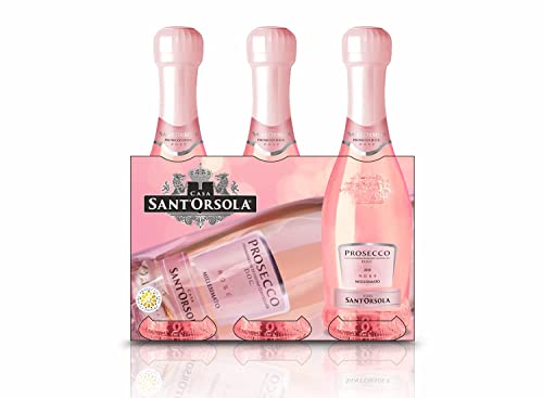 Sant'Orsola Prosecco D.O.C. Rosè Millesimato - trocken - Schaumwein Italien Wein 3 kleine Flaschen (3 x 0.2 l) von Sant'Orsola