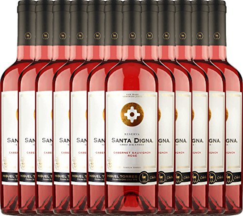 12er Paket - Santa Digna Rosé Cabernet Sauvignon Reserva - Miguel Torres Chile | trockener Roséwein | chilenischer Sommerwein aus dem Valle Central | 12 x 0,75 Liter von Santa Digna