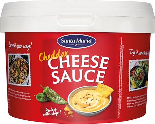 Santa Maria Cheddar Cheese Sauce 3kg Becher - Cremiger Käsegenuss für Dip-Spaß I Gebrauchsfertige Käsesauce mit Cheddar-Geschmack I Ideal kalt zu Tortilla-Chips oder warm über Wraps und Nachos von Santa Maria