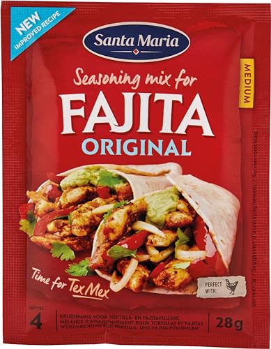 Santa Maria Fajita Gewürzmischung Original | 20 x 28g | Scharf & Aromatisch | Ideal für Fleisch & Fisch von Santa Maria