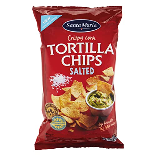 Santa Maria Gesalzene Tortilla-Chips, 185 g, leicht gesalzene Snack-Mais-Chips, ideal zum Servieren mit mexikanischem Fajita, Burrito, Quesadilla und Enchilada Santa Maria Gesalzene Tortilla-Chips, 185 g, leicht gesalzene Snack-Mais-Chips, ideal zum Servieren mit mexikanischem Fajita, Burrito, Quesadilla und Enchilada von SANTA MARIA