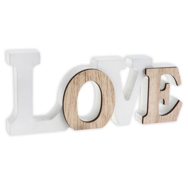 Dekoschriftzug Love aus Holz, 14cm x 6cm von Santex