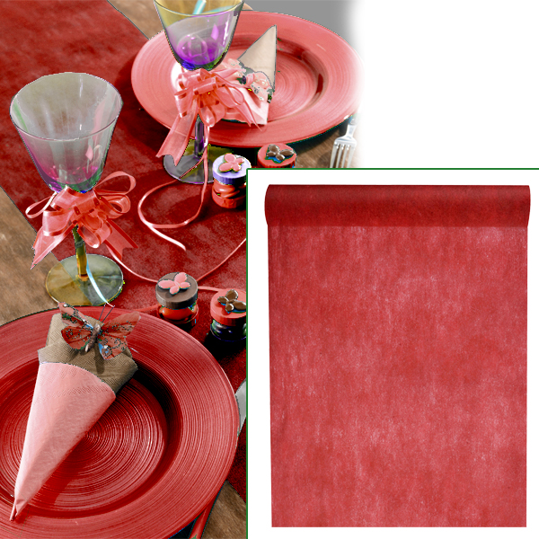 Tischläufer weinrot, Vliestischdecke in Rot für alle Feiern, 30cm x 10m von Santex
