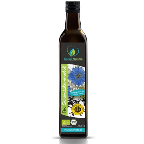 Sanus Natura Bio Schwarzkümmelöl 500 ml Ungefiltert, kaltgepresst mühlenfrisch direkt vom Hersteller von Naturzade