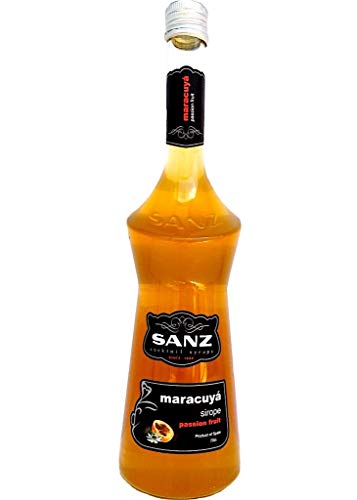 Maracuja Sirup / Passion Fruit SANZ, Cocktail-Sirup mit 12 % Maracujasaft, alkoholfrei. 0,7 l von Sanz