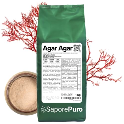 SaporePuro AGAR AGAR Pulver 1 kg – Natürliches Geliermittel GLUTENFREI – Ideal für Molekularküche, Verdickungsmittel für Desserts, Marmeladen, Puddings und Eiscreme SaporePuro AGAR AGAR Pulver 1 kg – Natürliches Geliermittel GLUTENFREI – Ideal für Molekularküche, Verdickungsmittel für Desserts, Marmeladen, Puddings und Eiscreme von SaporePuro