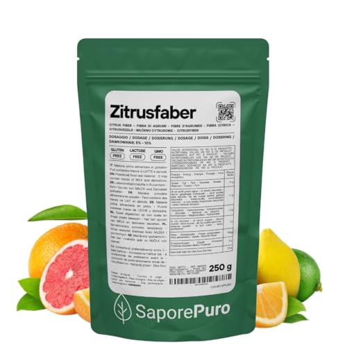 Saporepuro Zitrusfaser 250 g - Ideaal voor ijs, sauzen, kazen, toppings, gebak - verdikkingsmiddel, emulgator von SaporePuro