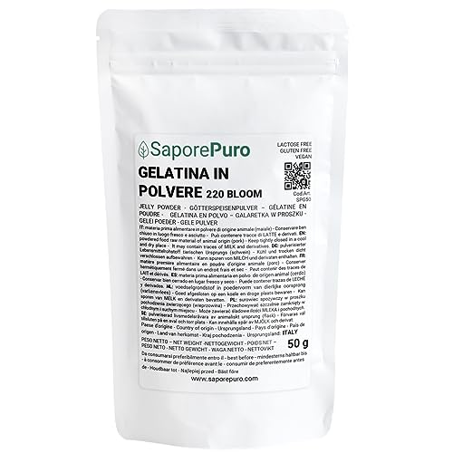 Saporepuro Gelatine pulver 220 bloom 50 gr - tierischen ursprungs Saporepuro Gelatine pulver 220 bloom 50 gr - tierischen ursprungs von SaporePuro