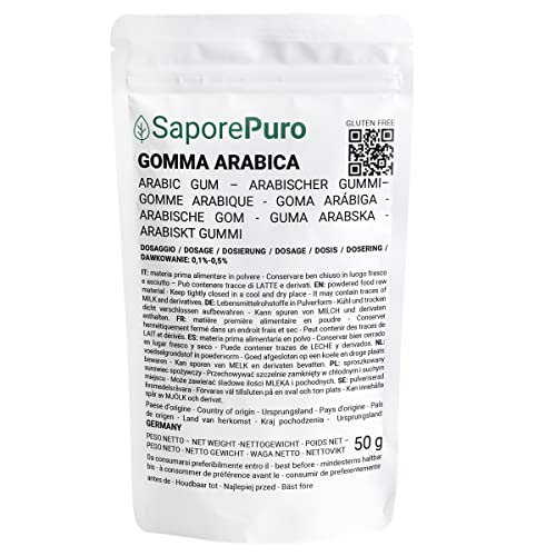Saporepuro Gummi Arabicum pulver 50 gr - Arabischer gummi - Arabic gum powder von SaporePuro