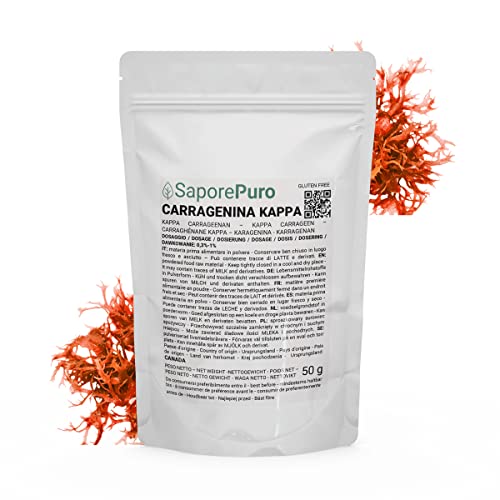 Saporepuro KAPPA CARRAGEENAN PULVER 50 gr - ideal für Eis, Desserts, Gele von SaporePuro