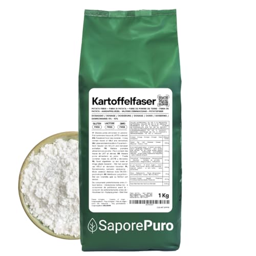 SaporePuro Kartoffelfasern 1 kg – Lebensmittelfaser – Verdickungsmittel, Emulgator und natürlicher Stabilisator – Ideal für Backwaren, Eiscreme und Saucen – Glutenfrei SaporePuro Kartoffelfasern 1 kg – Lebensmittelfaser – Verdickungsmittel, Emulgator und natürlicher Stabilisator – Ideal für Backwaren, Eiscreme und Saucen – Glutenfrei von SaporePuro