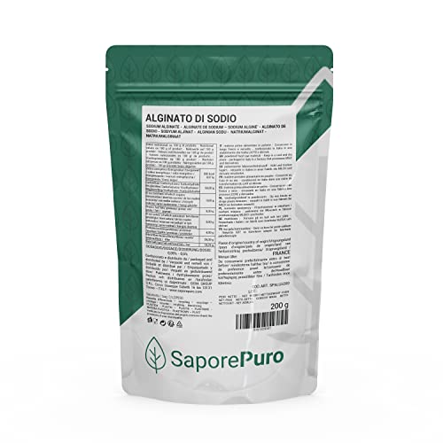 NATRIUMALGINAT - Lebensmittelverdicker und Geliermittel - Hohe Qualität - 200 GR von SaporePuro