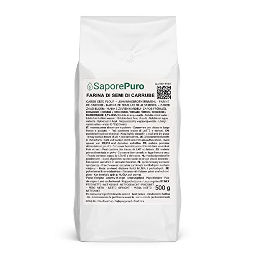 Saporpuro JOHANNISBROTKERNMEHL 500 gr - locust bean gum - Ideal für Speiseeis und Sorbets von SaporePuro