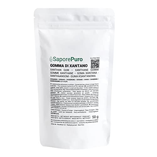 Saporepuro Xanthan Gum 50 gr - Ideal für Eiscreme, Saucen, Toppings, Sorbets, Gele, Pizzateige, Mixologen, Molekularküche - 100% pur Saporepuro Xanthan Gum 50 gr - Ideal für Eiscreme, Saucen, Toppings, Sorbets, Gele, Pizzateige, Mixologen, Molekularküche - 100% pur von SaporePuro