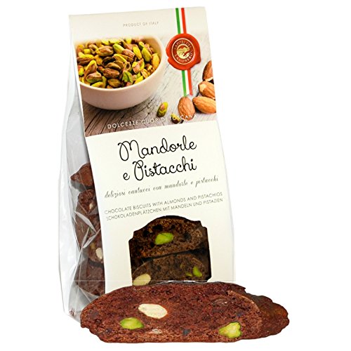 200g Schokoladen Cantucci mit Pistazien und Mandeln - original italienisch und handwerklich hergstellt von Sapori del Lagonero