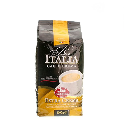 Saquella Caffe Saquella Espresso Bar Italia Extra Crema Bohnen, 1er Pack (1 x 1 kg) von Saquella Caffe