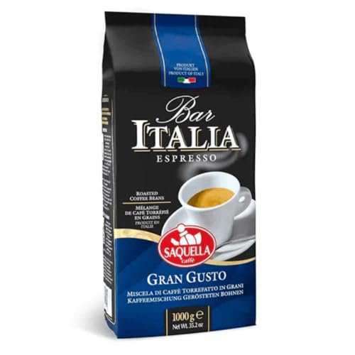 Saquella Caffe Saquella Espresso Bar Italia Gran Gusto Bohnen, 1er Pack (1 x 1 kg) von Saquella Caffe