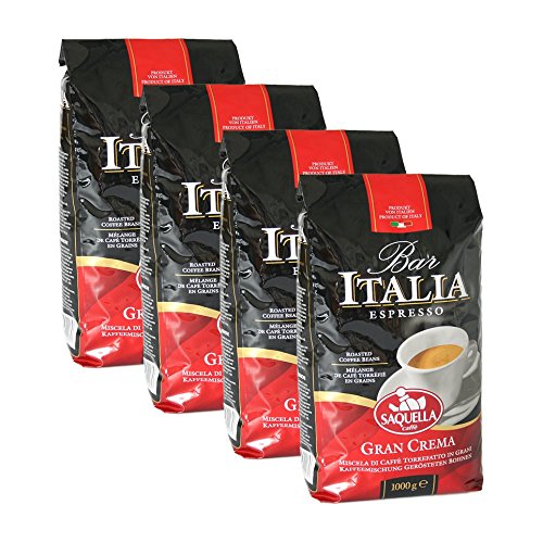 SAQUELLA Espresso Bar Italia Gran Crema, 1000g 4er Pack von Saquella