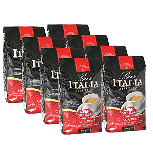 SAQUELLA Espresso Bar Italia Gran Crema, 1000g 8er Pack von Saquella