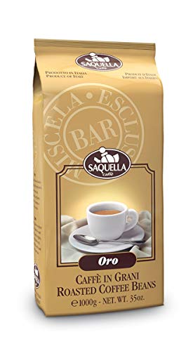 Saquella Espresso Oro Bar exkl. Ausleese, wenig Koffein, intensives Aroma 1 Kg ganze Bohne von Saquella