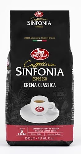 Saquella Espresso Sinfonia Crema Classica Direkt-Import aus Italien 1 Kg ganze Bohne von Saquella