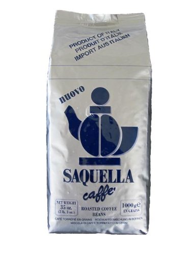 Saquella Miscela Blu stark, cremig, Robust, präsent im Nachgeschmack - 1 Kg ganze Bohne von Saquella