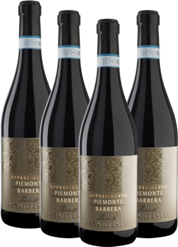San Silvestro Appassimento Passito Piemonte Barbera DOC Sartirano Rotwein 4 x 0,75l VINELLO - 4 x Weinpaket inkl. kostenlosem VINELLO.weinausgießer von Sartirano Figli