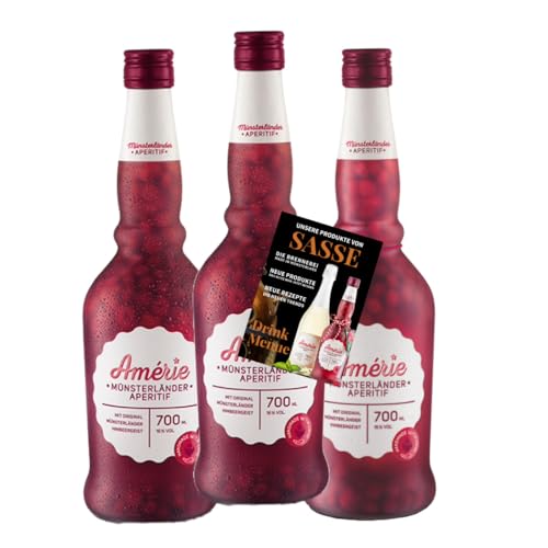 Amerie Münsterländer Aperitif Dreier Pack je 0,7 l Flasche. Alkoholgehalt: 16% vol. + Drink Menü Broschüre Amerie Münsterländer Aperitif Dreier Pack je 0,7 l Flasche. Alkoholgehalt: 16% vol. + Drink Menü Broschüre von Sasse