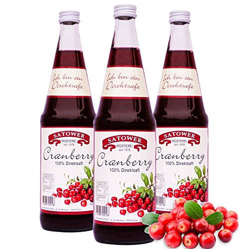 12 x 0,7l Cranberrysaft (100% Direktsaft) - Original Satower von Satower Mosterei