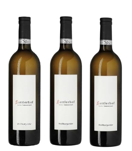 3x 0,75l - 2022er - Sattlerhof - Gamlitzer Weißburgunder - Südsteiermark - Österreich - Weißwein trocken 3x 0,75l - 2022er - Sattlerhof - Gamlitzer Weißburgunder - Südsteiermark - Österreich - Weißwein trocken von Sattlerhof