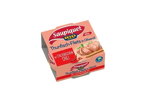 Saupiquet Rio Mare Thunfisch-Filets in Olivenöl mit italienischem Chili, Feinstes Olivenöl, Echter italienischer Geschmack, 130g Saupiquet Rio Mare Thunfisch-Filets in Olivenöl mit italienischem Chili, Feinstes Olivenöl, Echter italienischer Geschmack, 130g von Saupiquet Rio Mare