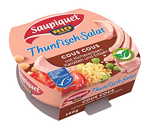 Saupiquet Rio Mare Thunfisch-Salat Cous Cous, MSC zertifiziert, Fix und fertig zubereitet, Ideal für unterwegs, 160g von Saupiquet
