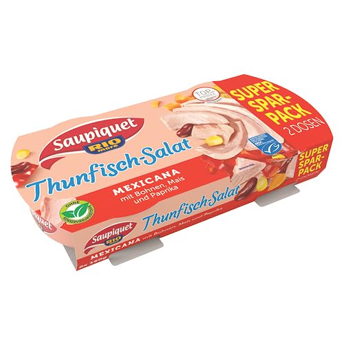 Saupiquet Rio Mare Thunfisch-Salat Mexicana, 2x160g, MSC zertifiziert, Fix und fertig zubereitet, Ideal für unterwegs Saupiquet Rio Mare Thunfisch-Salat Mexicana, 2x160g, MSC zertifiziert, Fix und fertig zubereitet, Ideal für unterwegs von Saupiquet Rio Mare