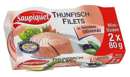Saupiquet Thunfisch Filet in Olivenöl, 10er Pack (10 x 2 x 80 g Dose) von Saupiquet