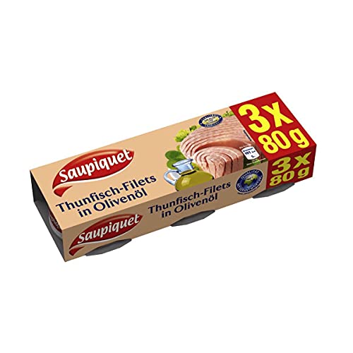 Saupiquet Thunfisch Filets in Olivenoel in der Dose 80g 3er Pack von Saupiquet