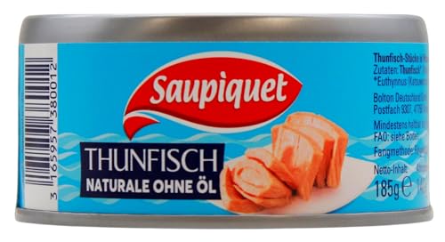 Saupiquet Thunfisch Naturale ohne Öl, 12er Pack (12 x 140g) von Saupiquet